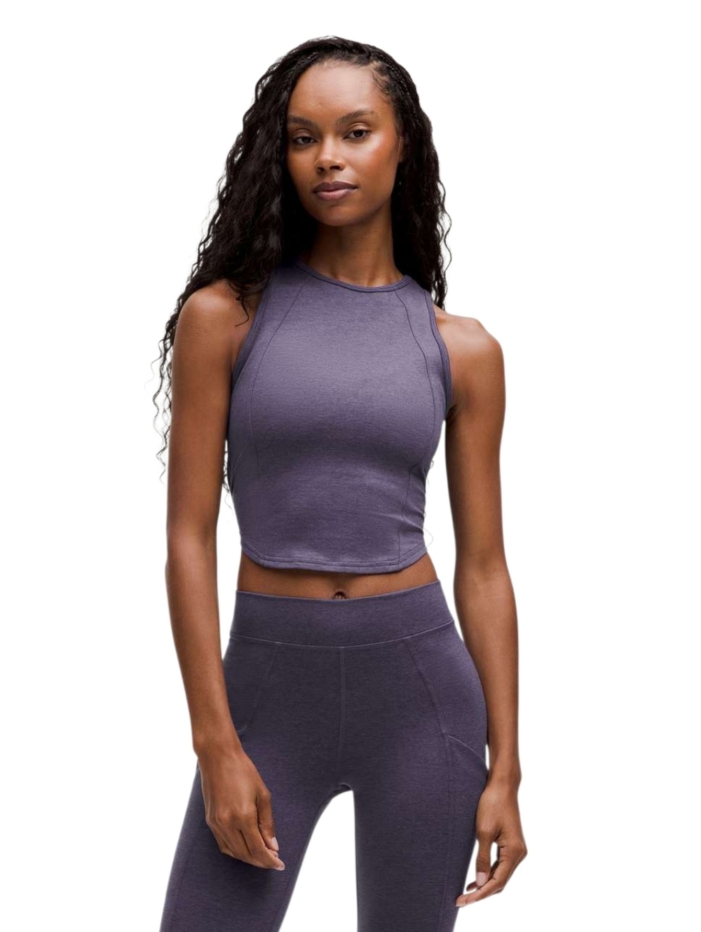 Lululemon Softy Suedey Crewneck Cropped Tank Top Sz 8 NWT Nightfall